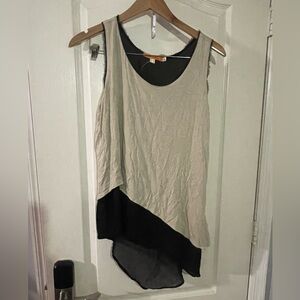 One A Two-Tone Asymmetrical Tank Top